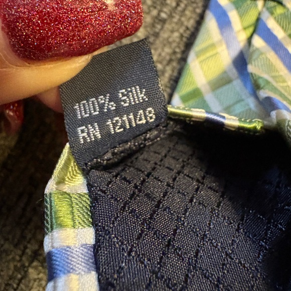NWT G.H. Bass & Co. Men’s Diagonal Striped Silk Tie Green/Blue/White - Picture 4 of 4